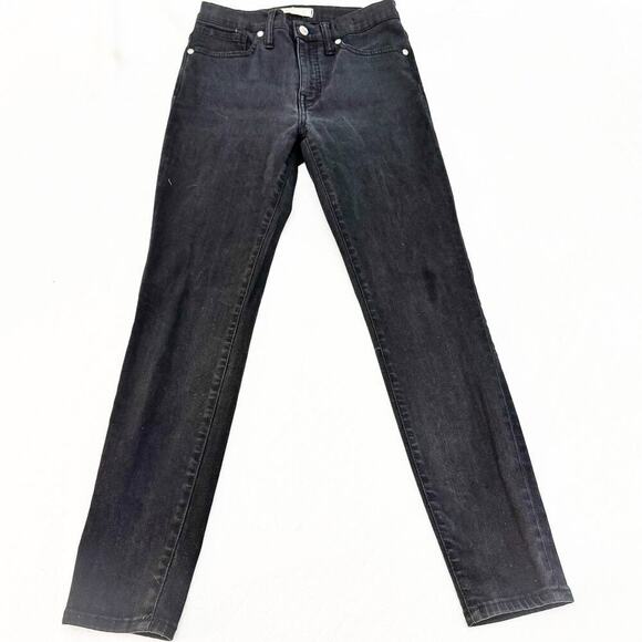 Madewell 9" Mid-Rise Skinny Black/Charcoal Wash Denim Jeans Size 28 - Picture 2 of 9